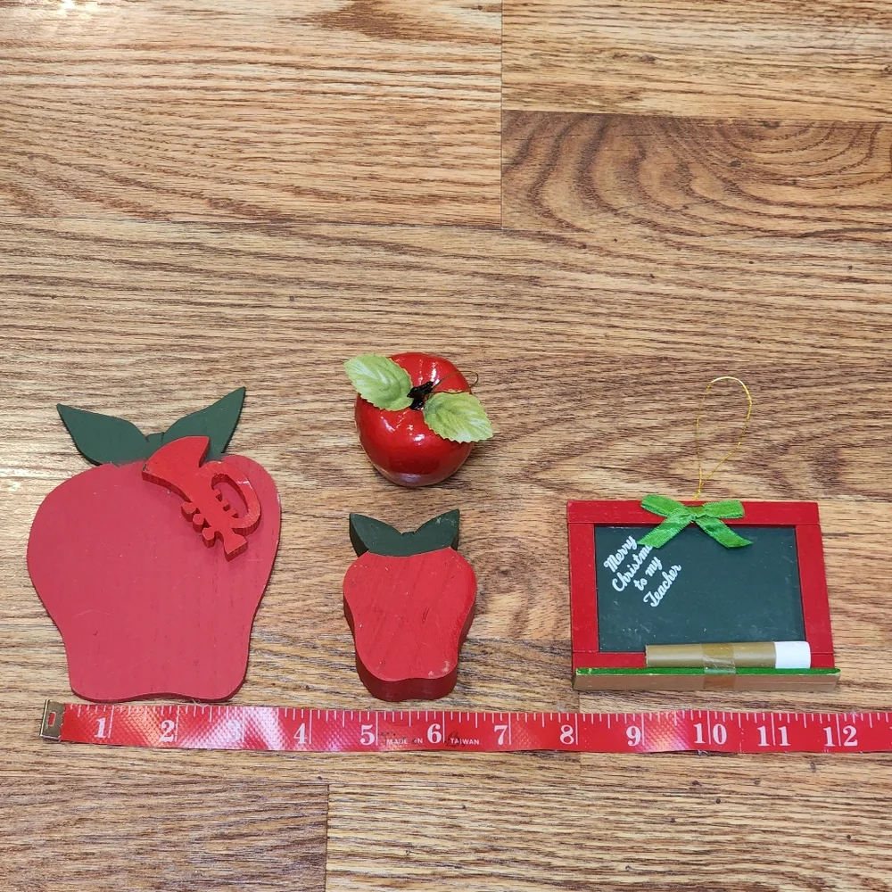 Vintage Set of 4 Teacher core Christmas Ornaments
